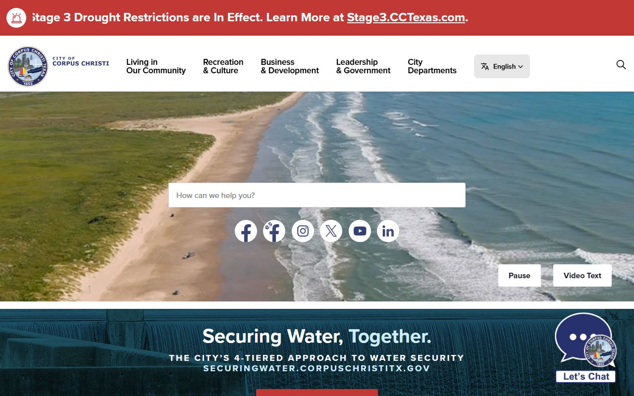 Corpus Christi Health Department vital records page for Corpus Christi birth records