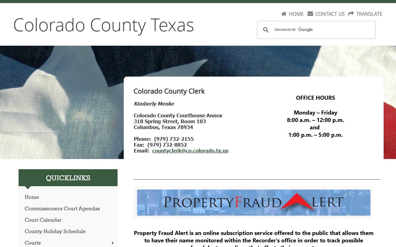 Colorado County Clerk official website birth records