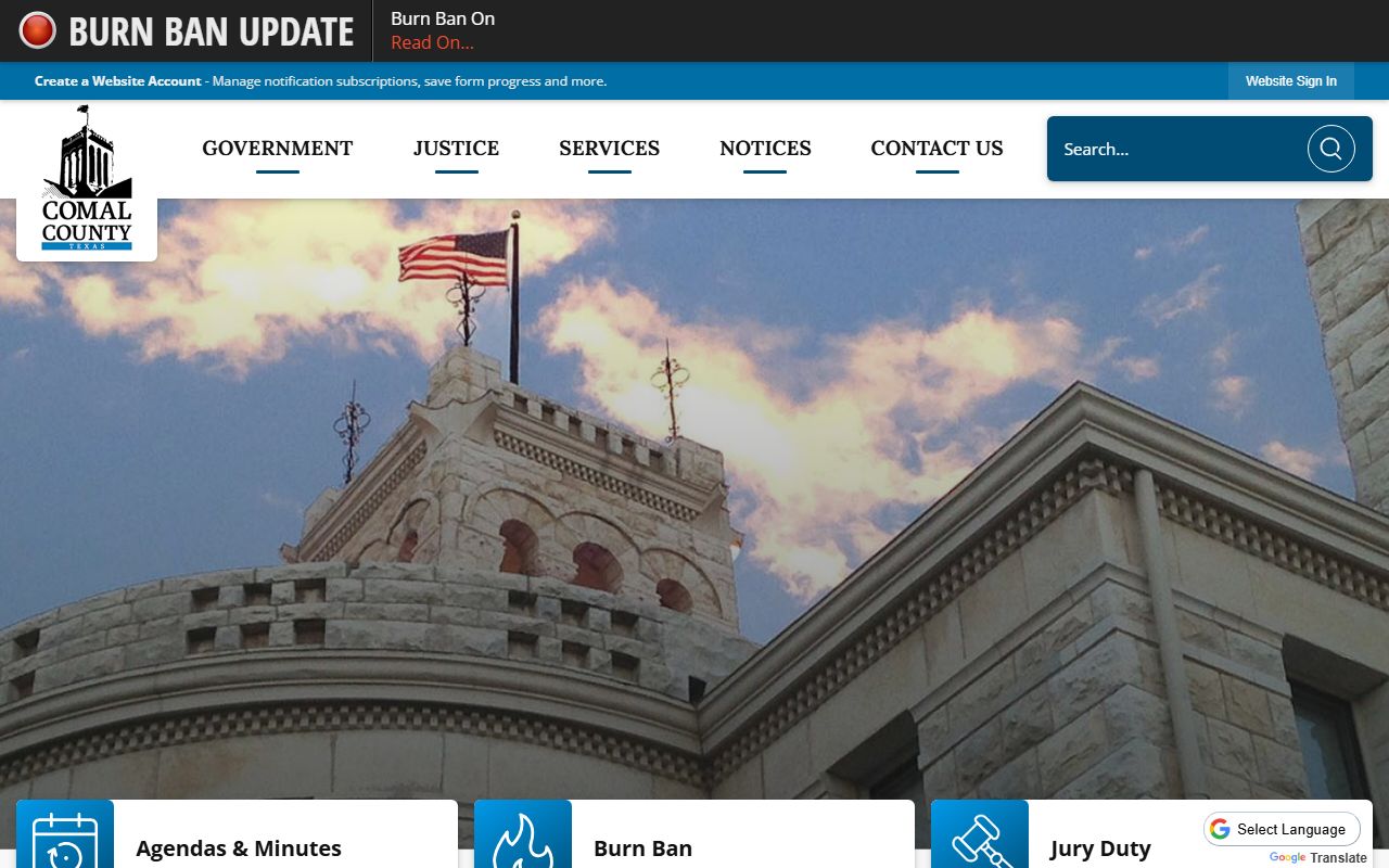 Comal County Clerk official website for birth records