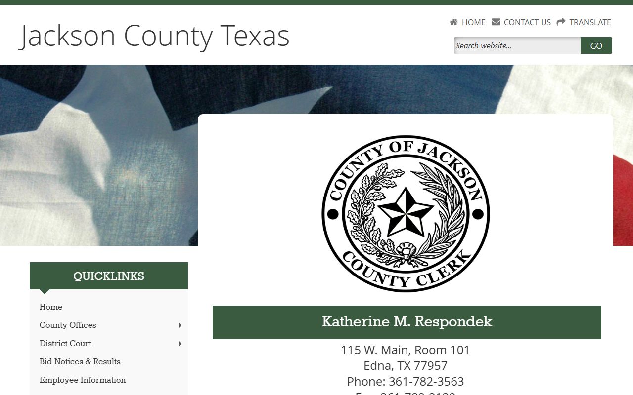 Official Jackson County Clerk website vital records page