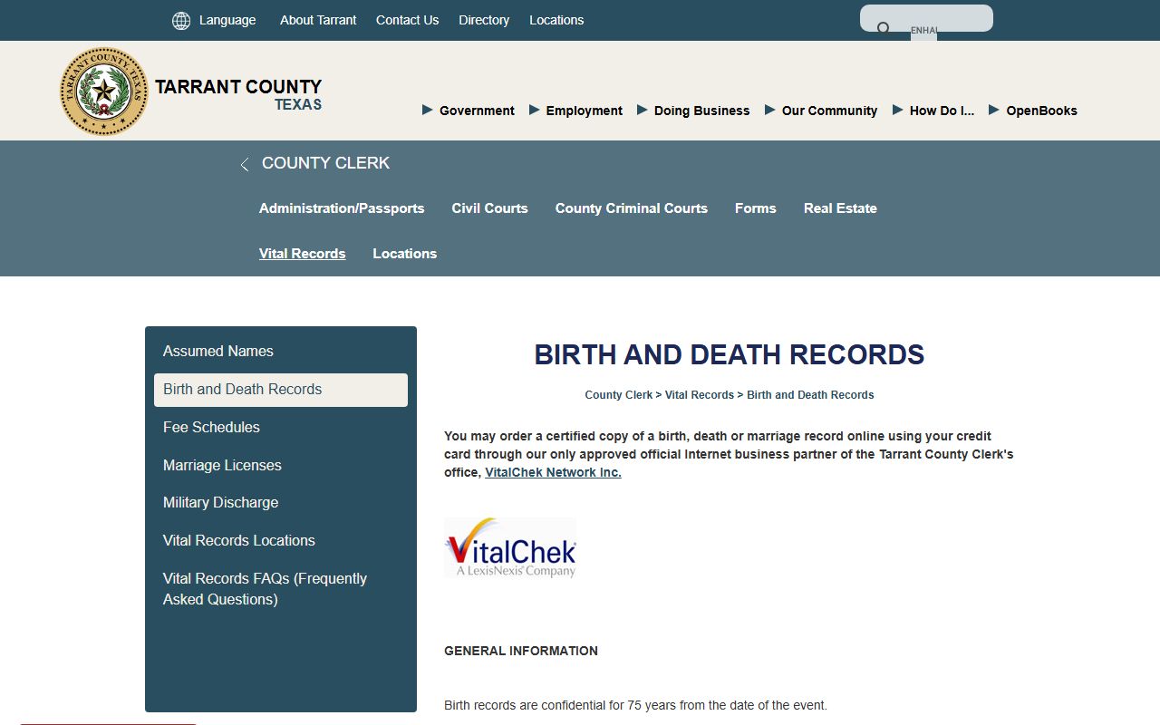 VitalRec.com Texas counties guide for Red River County birth records